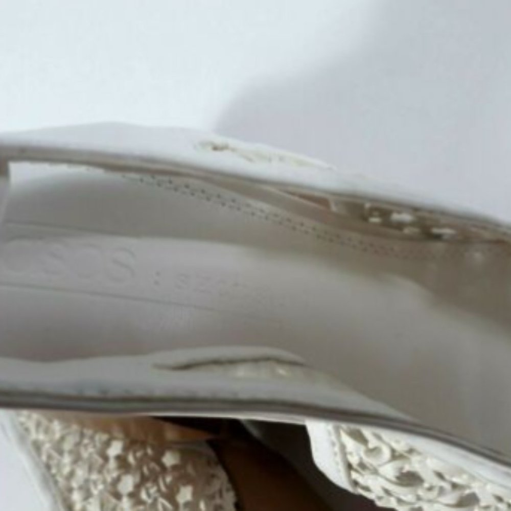 ASOS Shoes womens White Sling Back Slip On Pointed Toe Size 3 - Picture 11 of 11